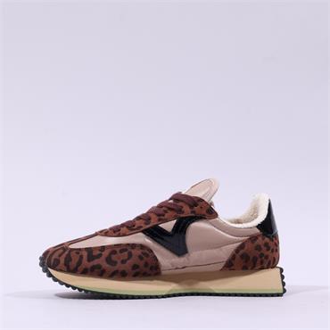 Victoria Cosmos Nylon Trainer - Mocha Leopard